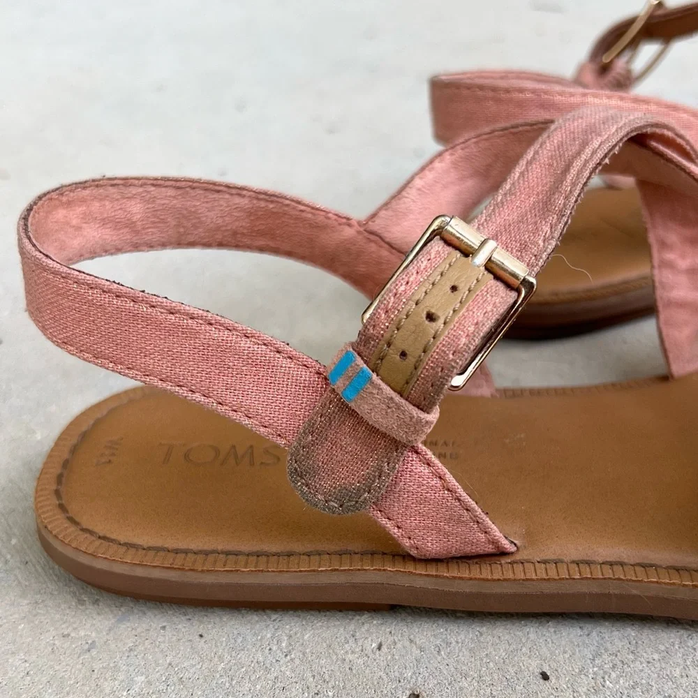 TOMS Shimmer Pink/Coral Sandal Women Size 11 - Picture 3 of 11